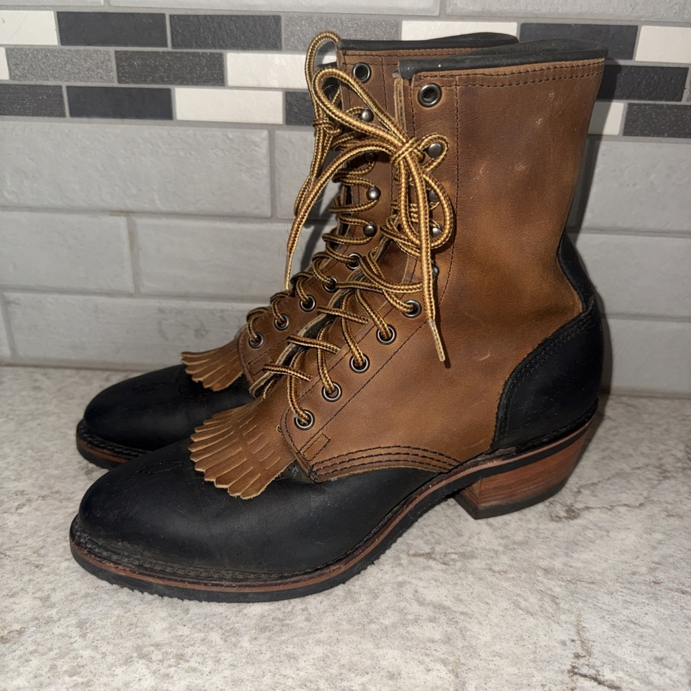 Nitro Leather Women's Granny Western Packer Boot Women's Sz 10 M Black Brown